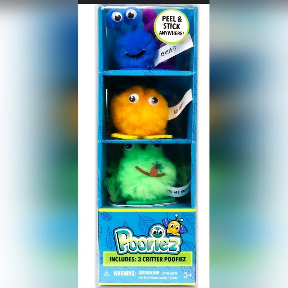 NWOT Poofiez Critter Set - Blue, Orange, Green, Never Used, Little Outside Wear